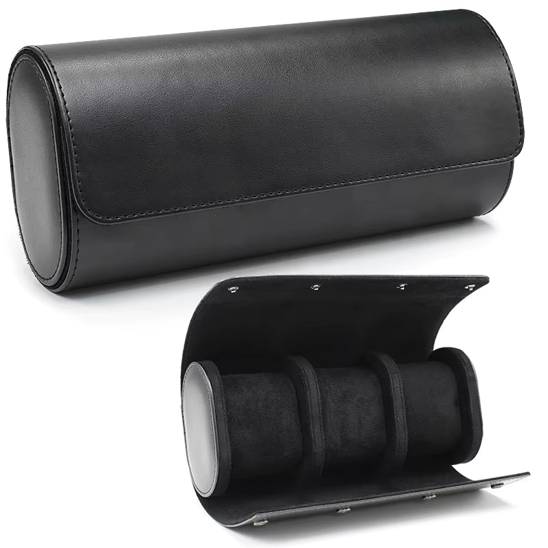 Watch Roll Travel Case - 3 Watch Storage and Organizer-Secure Storage with Innovative Removable Pillows & Solid Watch Organizer