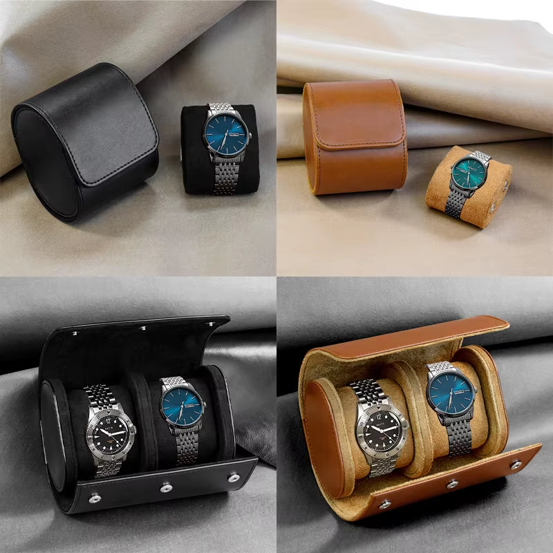 Watch Roll Travel Case - 3 Watch Storage and Organizer-Secure Storage with Innovative Removable Pillows & Solid Watch Organizer