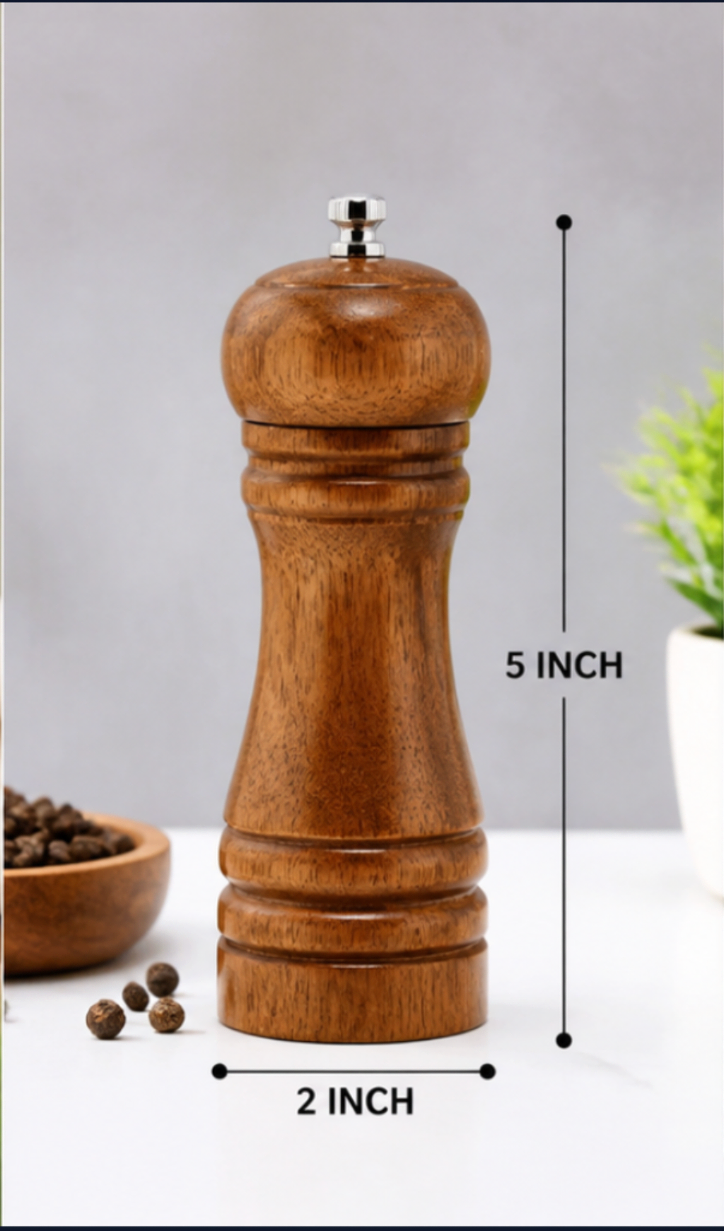 Traditional Wooden Salt Pepper Grinder